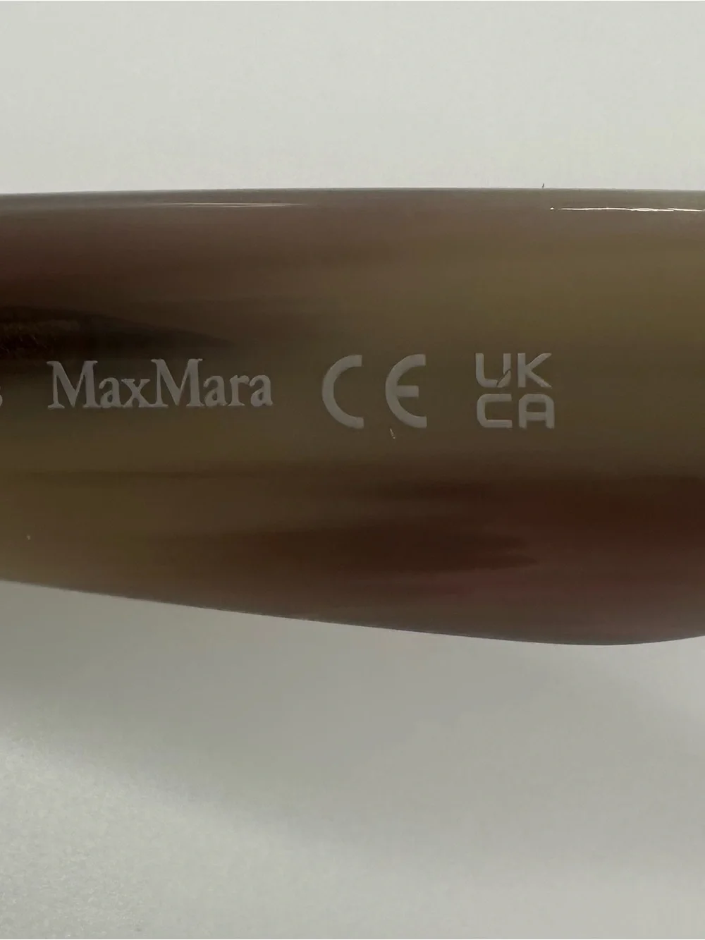 Max Mara Sunglasses Glimpse Cat Eye Taupe Beige Horn Frame Mirror Case New $260